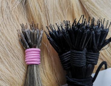 Preview: Premium Nanoring Extensions 40 cm glatt Schnitthaar