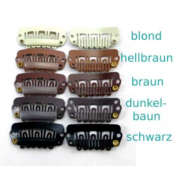 Gr. S = 2,3x1,1cm 6 Zähne Tressenclips