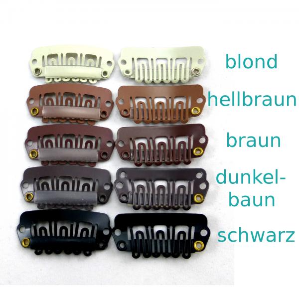 Gr. L = 3,3x1,7 cm 6 Zähne Tressenclips